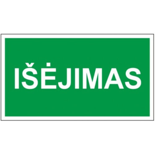 Lipdukas, fosforas 130x230 Evakuacinis išėjimas